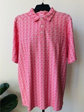 NWT Tommy Bahama Ocean Mosaic Burnt Coral Polo Size L